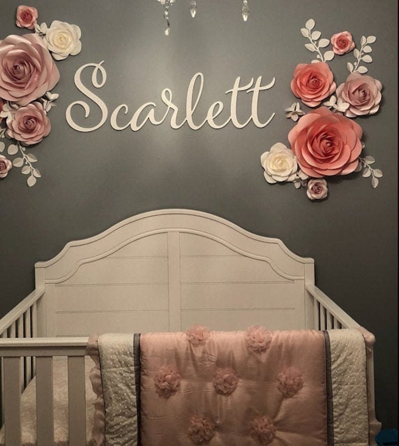 Custom Wood name Sign Baby Name Sign Wall Hanging Nursery Etsy