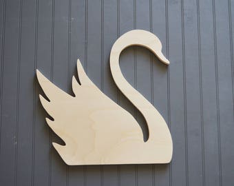 Wooden Swan Cutout Shape, Kids Nursery Decor, Swan Cut Out, Baby Girl Nursery, Swan Shape, Room Decor, Wall Hanging