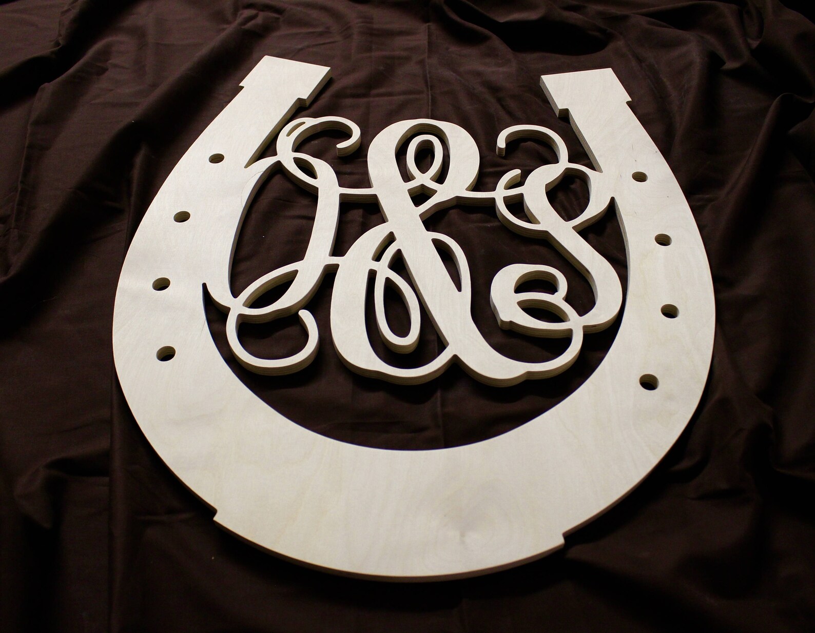 Horseshoe Monogram Custom Monogram Horseshoe Horseshoe Cut Etsy