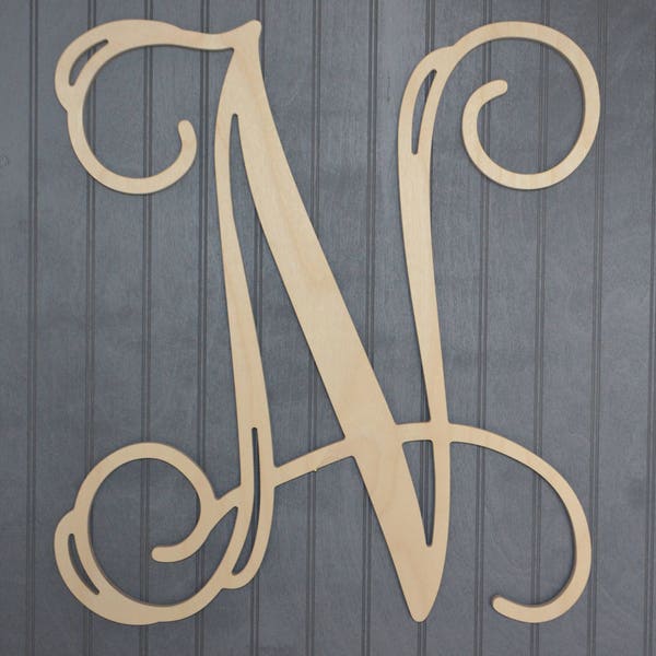 Big Wooden Monogram Initial N Letter Entry Wall Hanging, Wooden Single Letter, Home Decor, Anniversary, Initial Door Hanger, Nursery