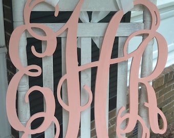 Painted Wooden Monogram - Wooden Initials - Wedding Gift - Housewarming Gift - Personalized Gift - Nursery Monogram - Monogram Wall Hanging