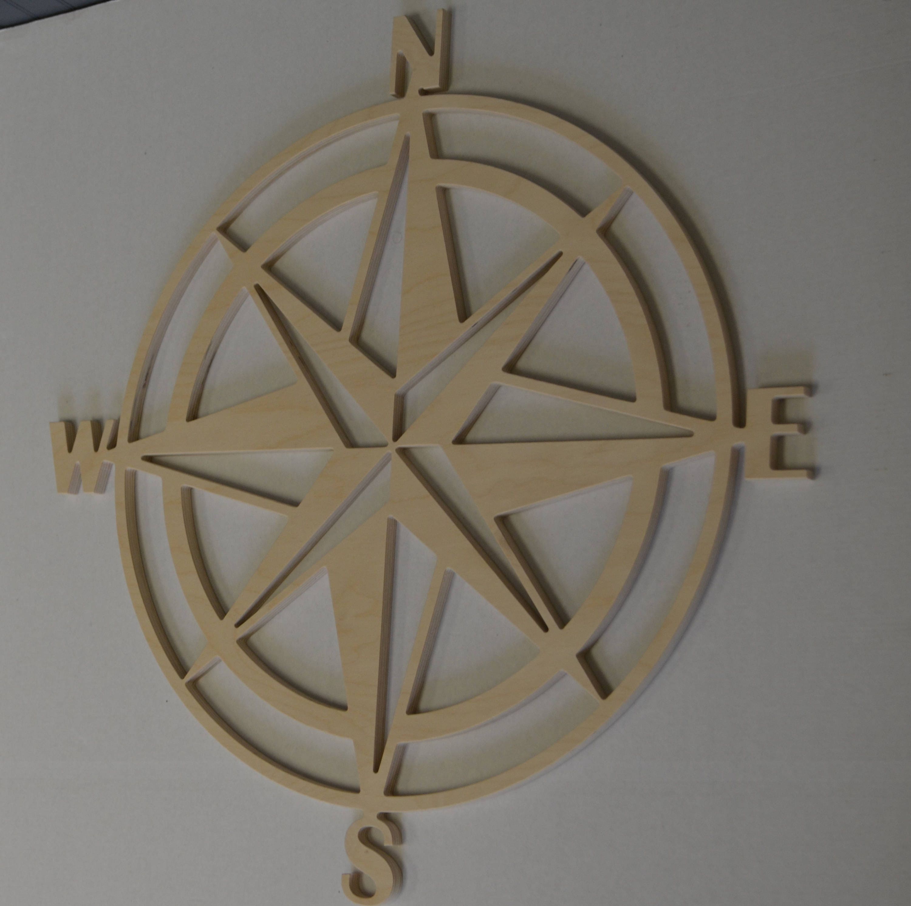 Wood Compass Cut Out Wooden Compass Large Compass Wall Etsy Canada