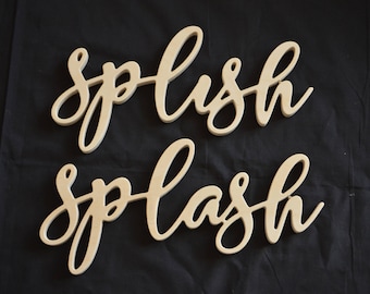 Splish Splash Sign Bathroom Decor Wooden Words Home Decor Bathroom Art Wall Decor