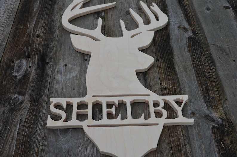 Buck With Name Sign Wooden Buck Wooden Name Sign Etsy