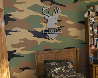 Buck Cut Out, Buck Sign, Deer Sign, Personalized Name Sign, Wall Hanging, Bedroom Decor, Wall Decor