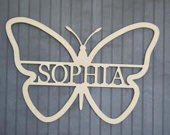 Butterfly Name Sign - Personalized Wooden Name - Kids Nursery Name Decor - Baby Girl Nursery - Butterfly Decor - Baby Gift - Baby Shower