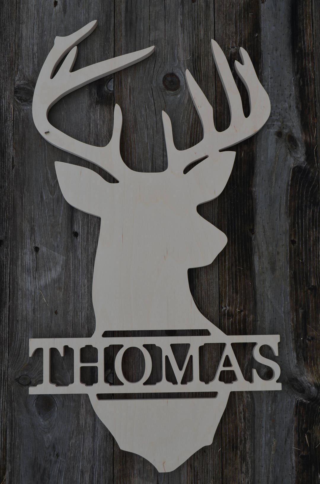 Buck With Name Sign Wooden Buck Wooden Name Sign Etsy