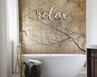 Relax Sign, Wooden Words, Relax Cut Out, Relax Wall Decor, Relax Wooden Sign, Home Decor, Living Room Decor, Wall Hanging