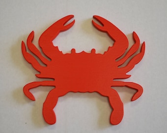Painted Wooden Crab, Crab Cut Out, Wooden Shape, Ocean Animal, Beach Decor, Wall Art, Nursery