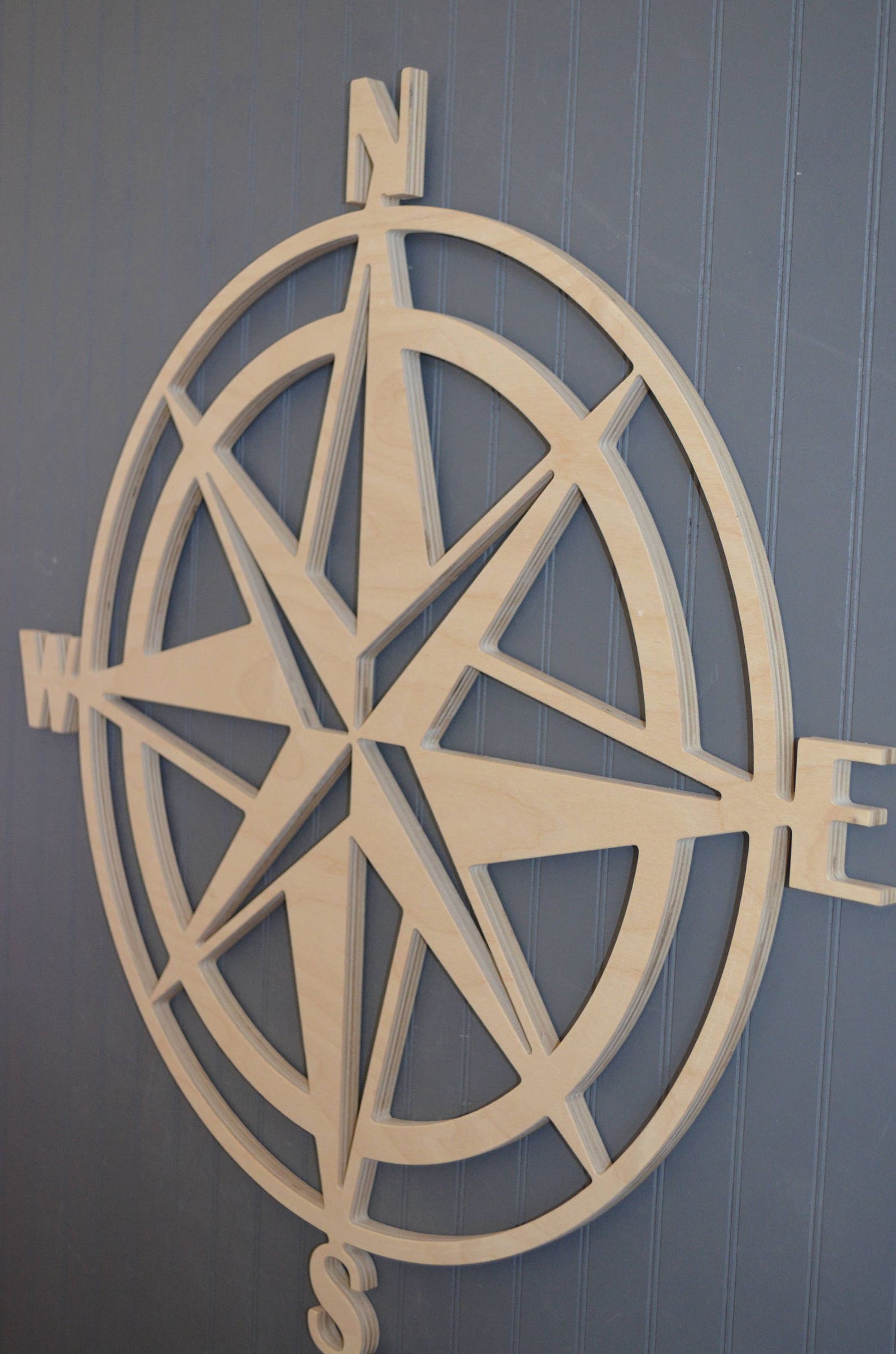 Wood Compass Cut Out Wooden Compass Large Compass Wall Etsy Canada