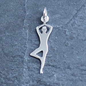 Charm Yoga Pilates 925 Silber Schmuckanhänger Vrikshasana Bild 1