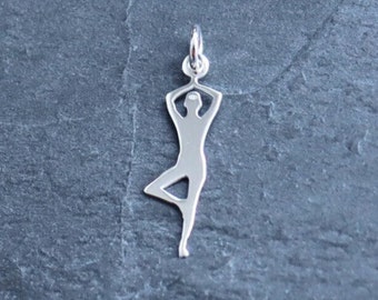 Charm Yoga Pilates 925 silver jewelry pendant Vrikshasana