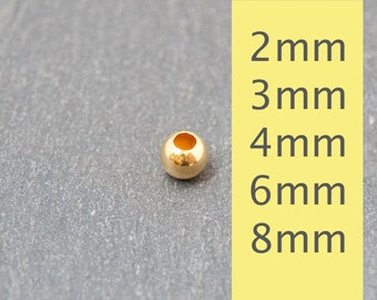 925 gratfreie Silberperlen Kugeln 2/3/4/6/8mm rund glatt 18K vergoldet Miniperlen für Armbänder Auswahl / Schmuck selber machen