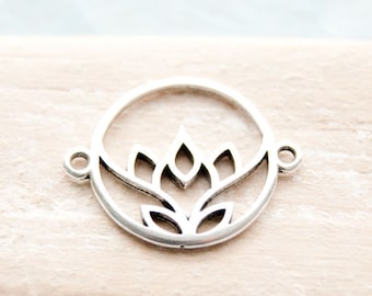 2x lotus connector lotus flower jewelry connector yoga flower middle part intermediate piece for homemade bracelets