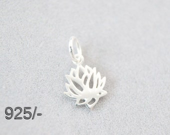 925-Silber Lotus Anhänger Lotusblüte 12mm Lotusblume Symbolschmuck