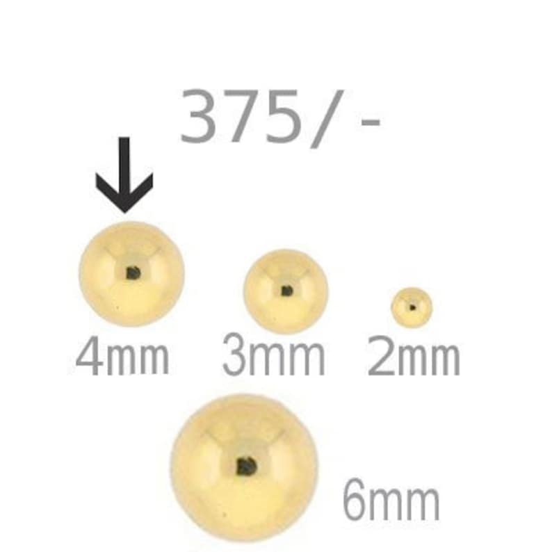 375 real gold pearls balls 2 3 4 mm burr-free for threading for bracelets for pearl jewelry image 6