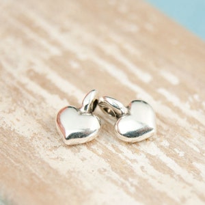 10x pendant heart mini heart 5 mm metal color selection / for bracelets Silver