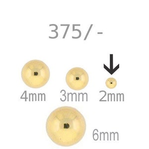 375 real gold pearls balls 2 3 4 mm burr-free for threading for bracelets for pearl jewelry image 8