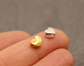 925 heart silver bead midi 6 mm for threading color selection