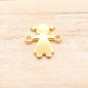 Boy or Girl jewelry connector 14 x 9 mm metal color selection image 2