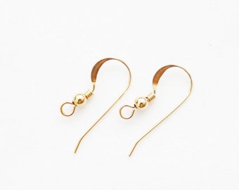 14K GF Gold Filled 1 P. Earrings Ear Hook Fishing Hook 22 mm #7485