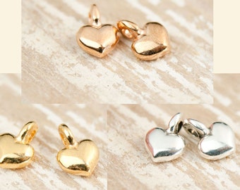 10x pendant heart mini heart 5 mm metal color selection / for bracelets