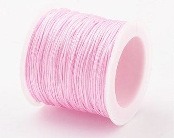 10 m macrame ribbon Ø1mm PINK #4513, for bracelets, for knotting or braiding