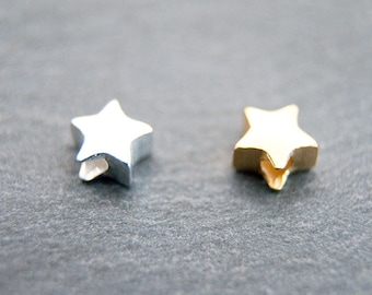 Perle étoile 925 5,5 mm à enfiler en argent véritable, fabriquée en UE, couleurs au choix