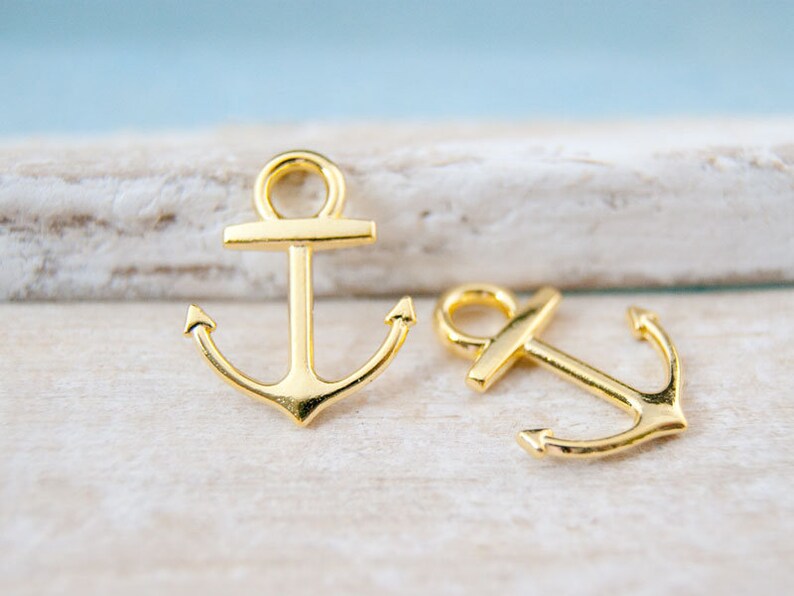 2x pendant anchor 19 mm BQ silver or gold color selection Gold