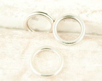 3x ring approx. 13 mm silver plated metal #4822