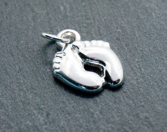 925 silver feet pilgrim hiking baby pendant for necklaces approx. 10 mm gift idea birth