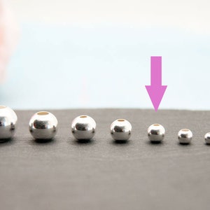 925 burr-free smooth silver beads balls 2/3/4/5/6/7/8/10 mm round, jewelry making, for in between, size/make your own jewelry image 7