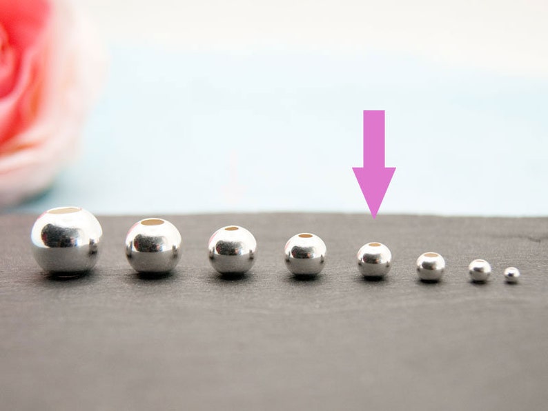 925 burr-free smooth silver beads balls 2/3/4/5/6/7/8/10 mm round, jewelry making, for in between, size/make your own jewelry image 7