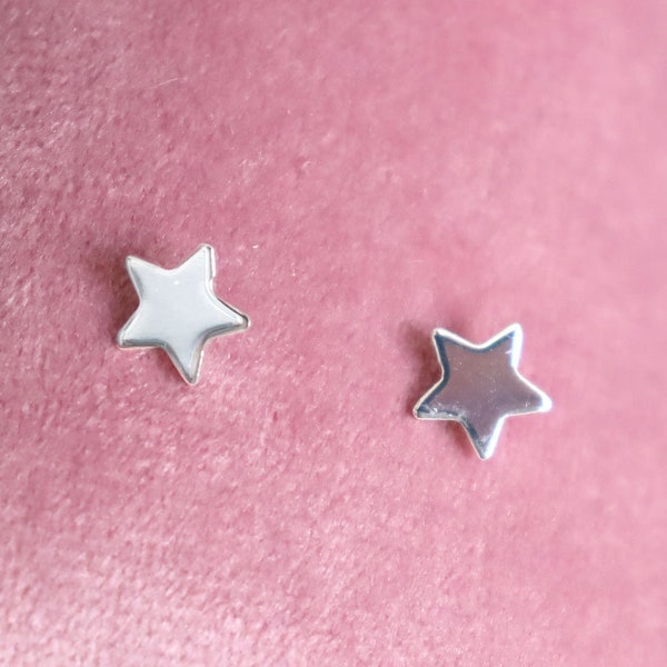 925 silver stud earrings stars size approx. 9 mm #5039