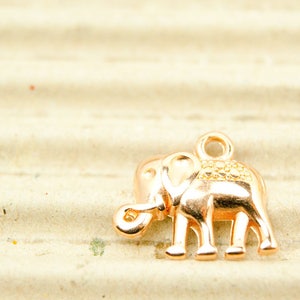1x elephant rose gold plated 16 mm pendant metal pendant #4711