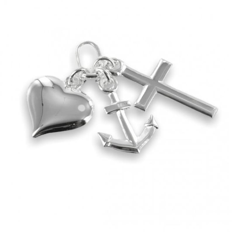 Pendant faith-love-hope made of 925 silver, gift idea pendant love image 1