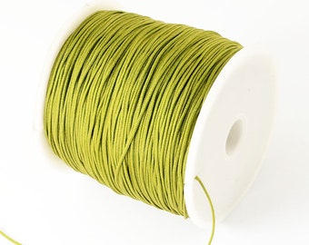 10 m macrame ribbon cord thickness 0.8, shiny olive for macrame jewelry for thin bracelets