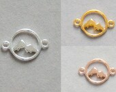 925 Mountains Alps Climbing Bouldering 11 mm Jewelry Connector Wanderlust Alpenglühen Skiing Winter Summiteer Color Selection