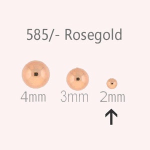 585 real rose gold beads balls, burr-free 14K rose gold for threading, size selection 6601, 6599, 6600 image 6