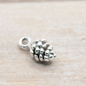 2x pine cones 9 mm silver-plated metal 6949 image 2