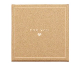 Jewelry box jewelry packaging gift packaging natural brown cardboard 7.5x7.5 cm SELECTION