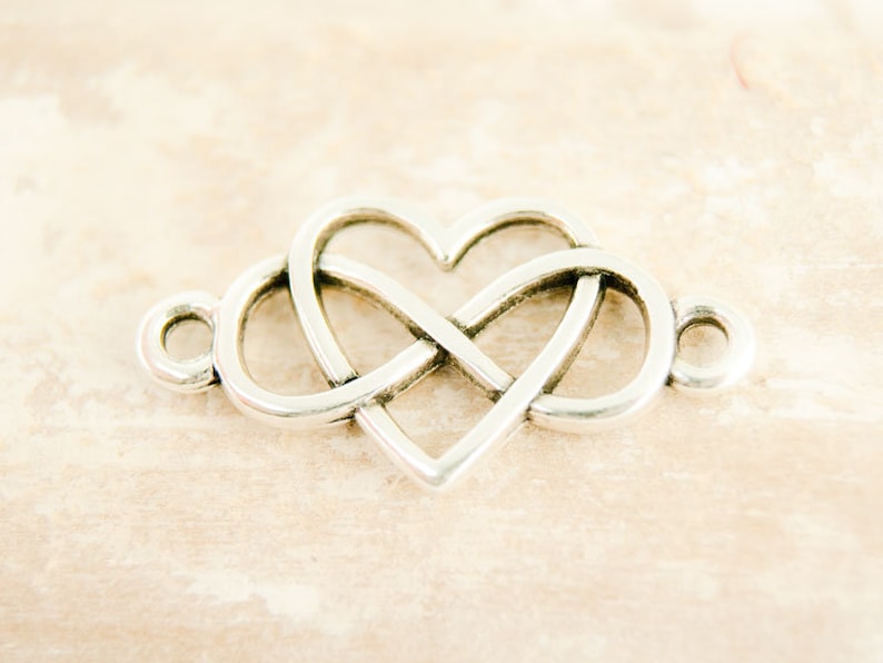 Infinty heart love 19mm metal silver plated 4842 image 1
