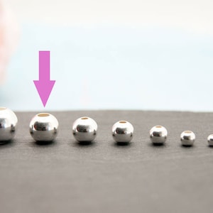 925 burr-free smooth silver beads balls 2/3/4/5/6/7/8/10 mm round, jewelry making, for in between, size/make your own jewelry image 4