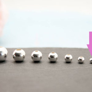 925 burr-free smooth silver beads balls 2/3/4/5/6/7/8/10 mm round, jewelry making, for in between, size/make your own jewelry image 9