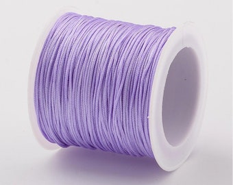 35 m roll of macrame yarn ribbon cord 0.8 lilac for macrame jewelry for thin bracelets