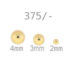 375 real gold pearls balls 2 3 4 mm burr-free for threading for bracelets for pearl jewelry image 5
