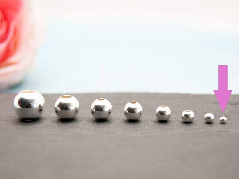 925 burr-free smooth silver beads balls 2/3/4/5/6/7/8/10 mm round high proportion of recycled silver, Made in EU, make your own jewelry 2mm, 20 Stück