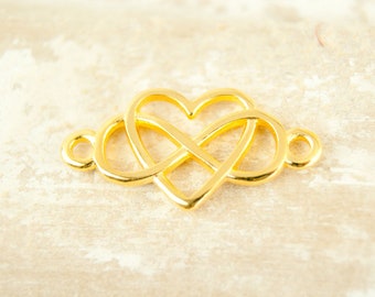 1pcs. Infinty heart love 19mm metal gold plated #4841