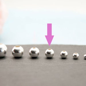 925 burr-free smooth silver beads balls 2/3/4/5/6/7/8/10 mm round, jewelry making, for in between, size/make your own jewelry image 6