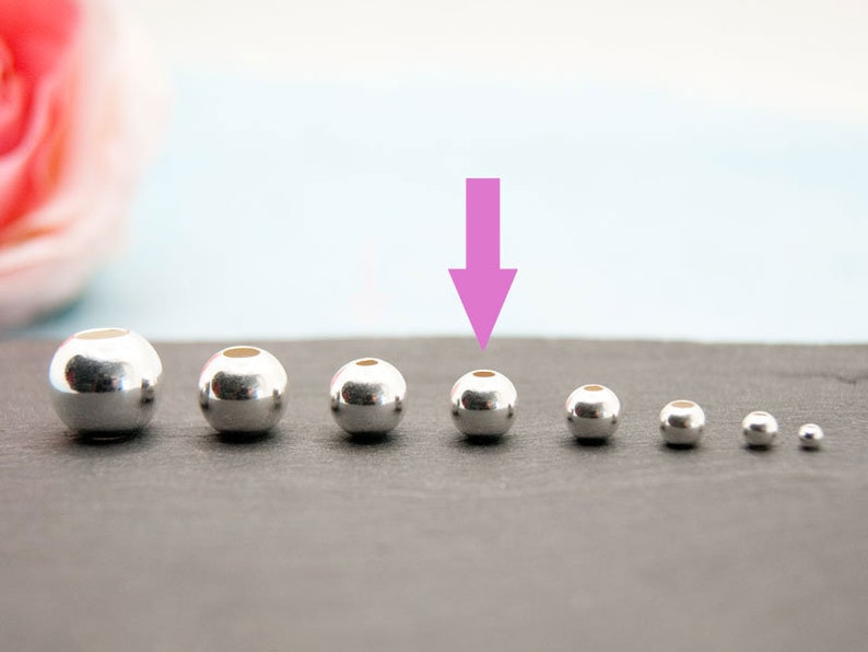 925 burr-free smooth silver beads balls 2/3/4/5/6/7/8/10 mm round, jewelry making, for in between, size/make your own jewelry image 6